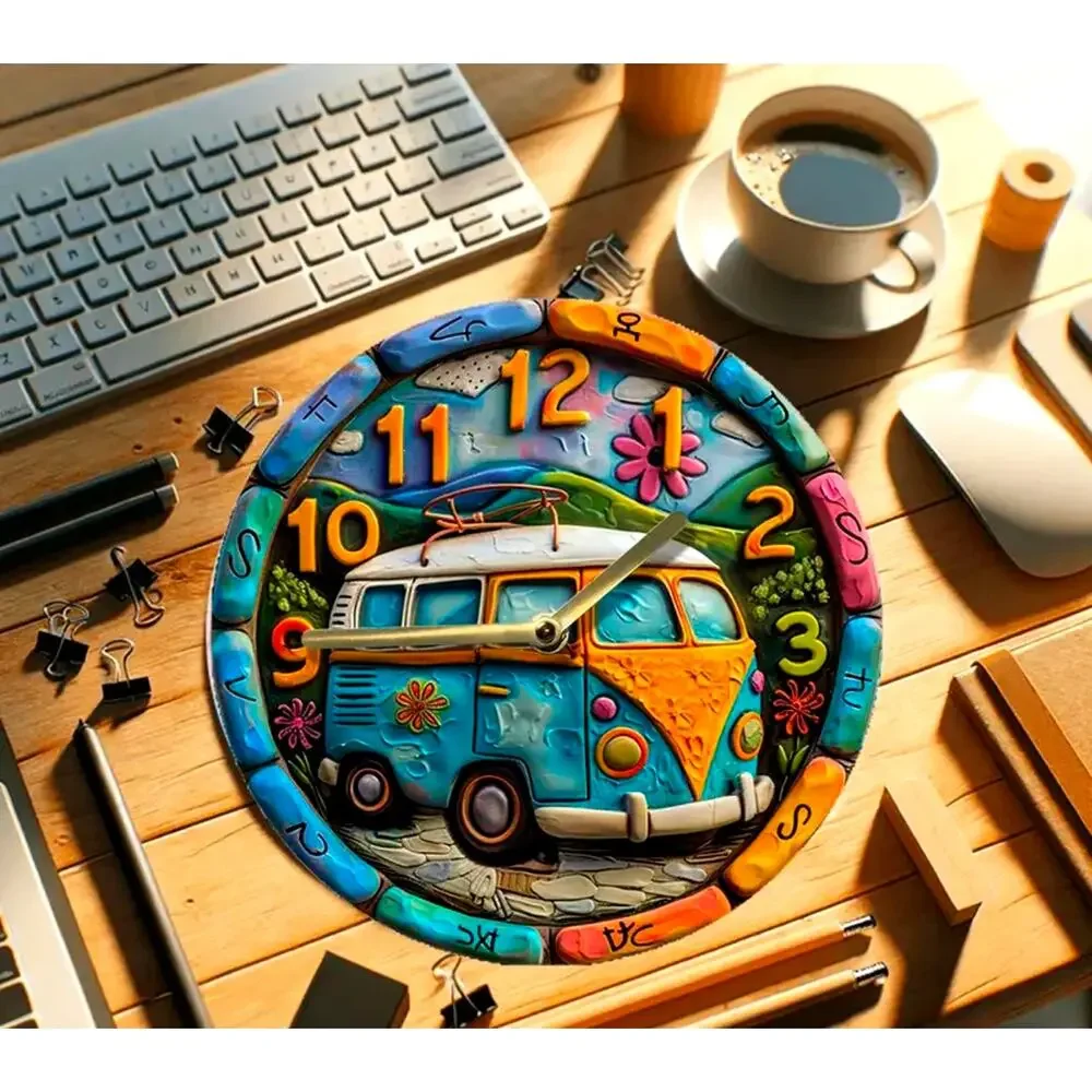Mouse Pad VW Bus Hippe Boho Retro Computer Desk Non-Slip 8x8